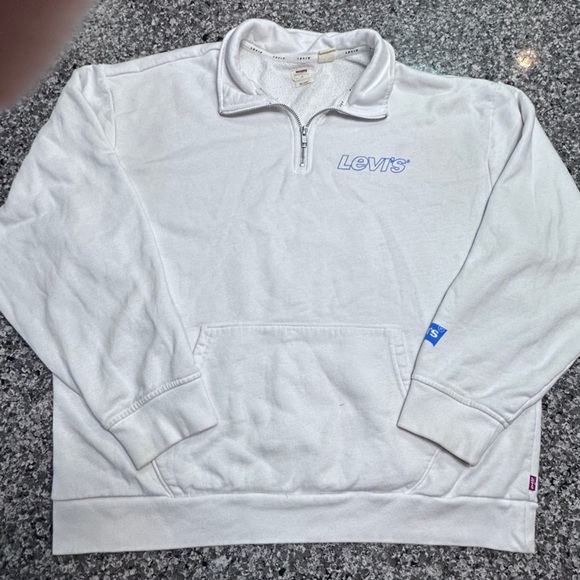 Levi's Other - Levi's Men's White and blue quarter zip crewneck